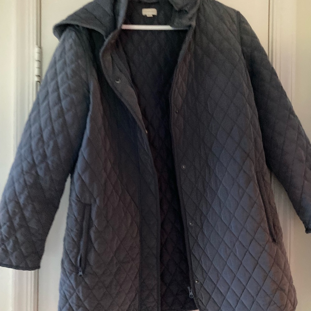 Garnet Hill Women's Quilted Coat in Color Bluestone